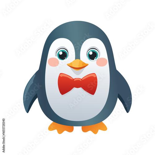 Cute Penguin with Bow Tie