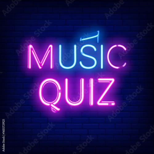 Neon sign music quiz