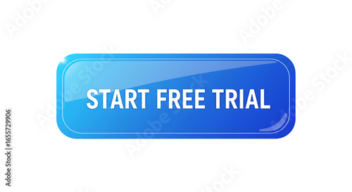 A blue start free trial button on a black background