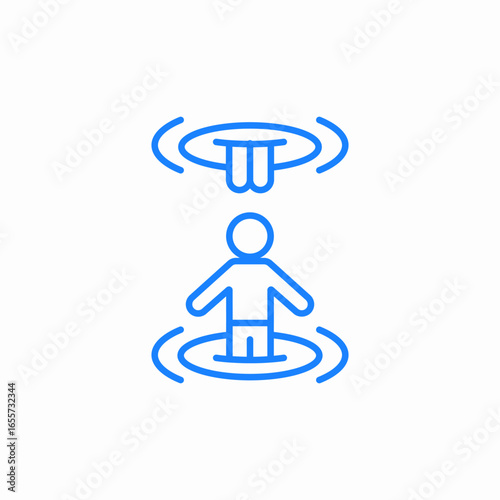 levitating figure icon sign vector
