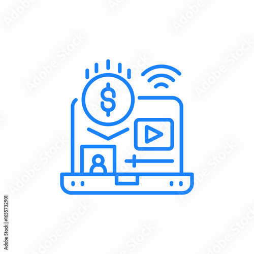 online streaming monetization icon sign vector