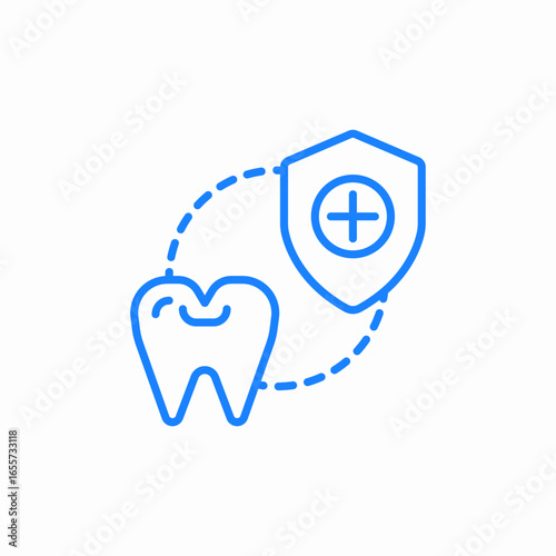 protected tooth icon sign vector