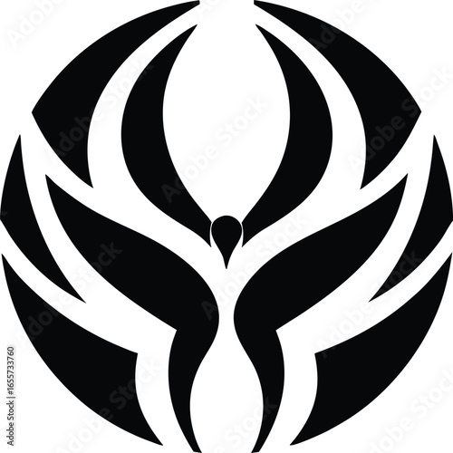 Phoenix rising geometric silhouette logo