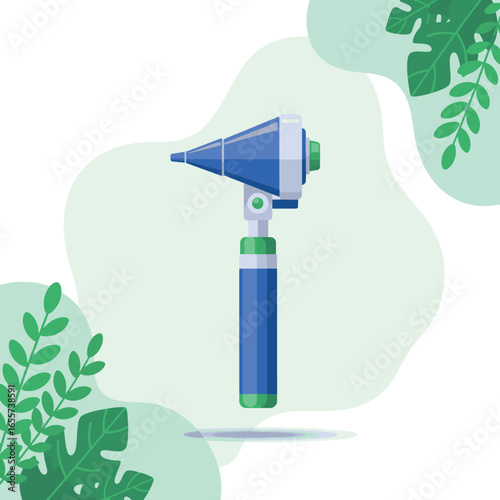 Medical otoscope instrument for ear health examination.