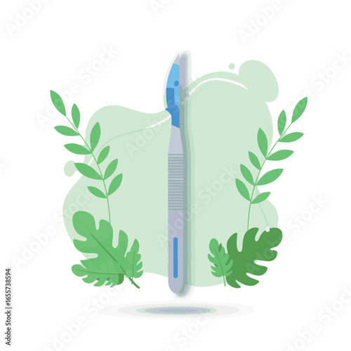 Eco-Friendly Disposable Razor with Leaves.