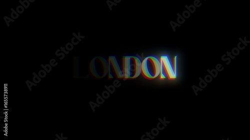 Text animation video of London