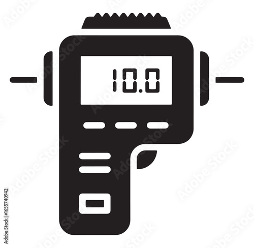 Digital caliper tool black silhouette measuring instrument icon simple vector illustration