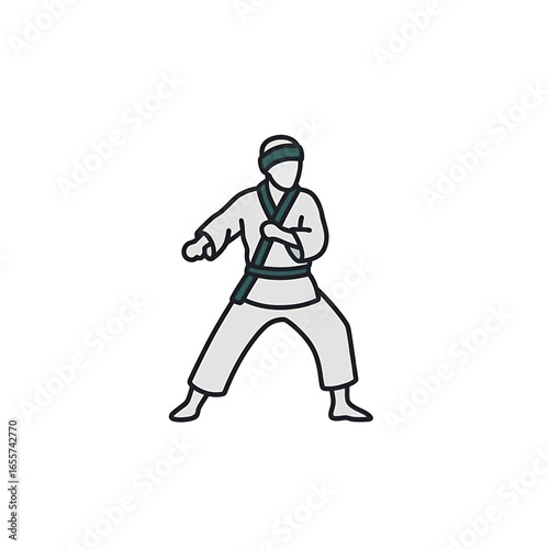 Karate Practitioner in Action