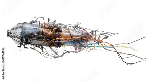 computer cables isolated on white background