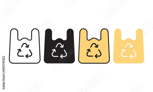 Recycling Plastic Bags Icon Set