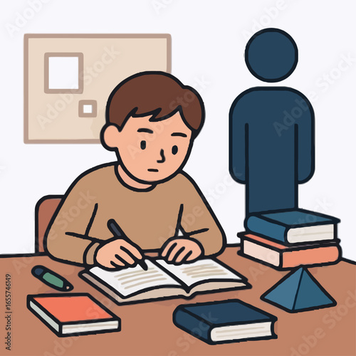 studying in study hall