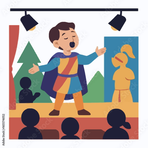 performing in school play