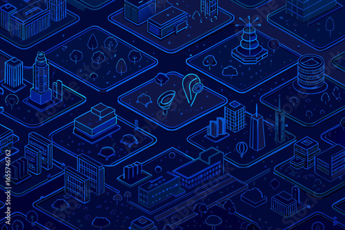 A futuristic urban-themed set for city planners, IoT apps, and environmental campaigns.