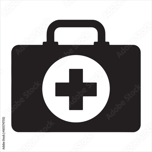 First Aid Kit Icon Silhouette
