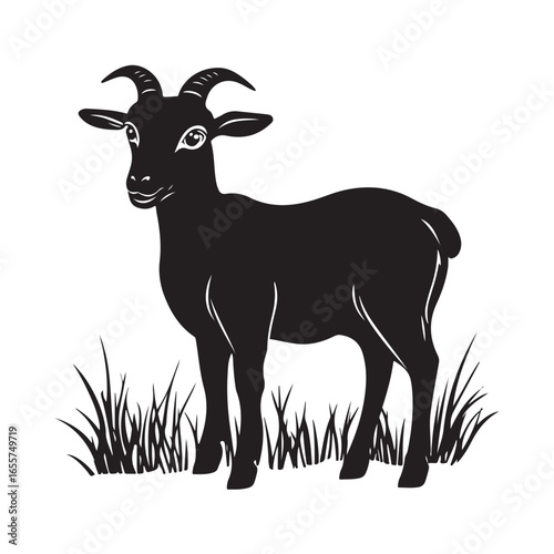 goat head Vector, goat vector illustration, goat head emblem design, Goat silhouette
