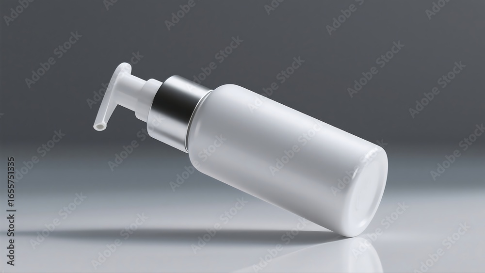 Fototapeta premium Minimalist skincare bottle mockup with pump dispenser 