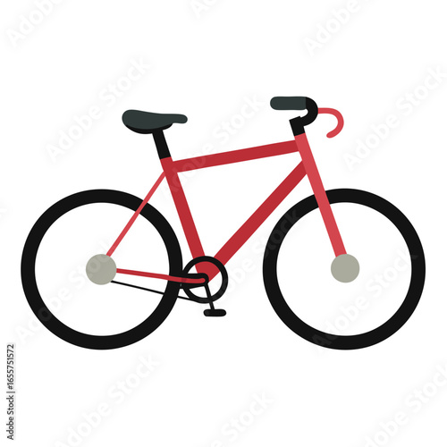 Side view of a bicycle with visible pedals and wheels