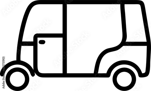 Side profile illustration of a three wheeler auto rickshaw