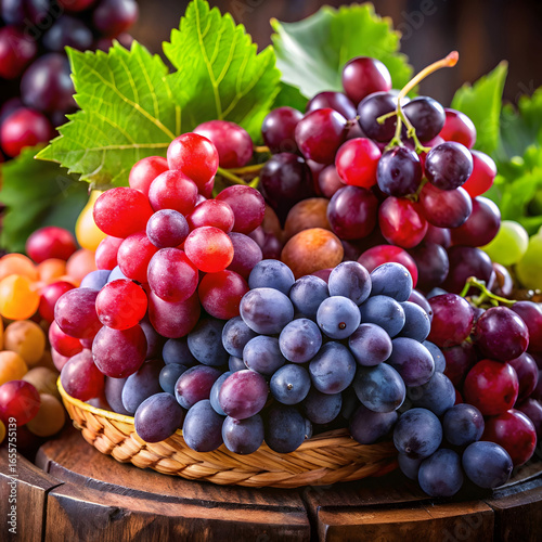 Wallpaper Mural vibrant clusters of red and ark grapes fresh Torontodigital.ca