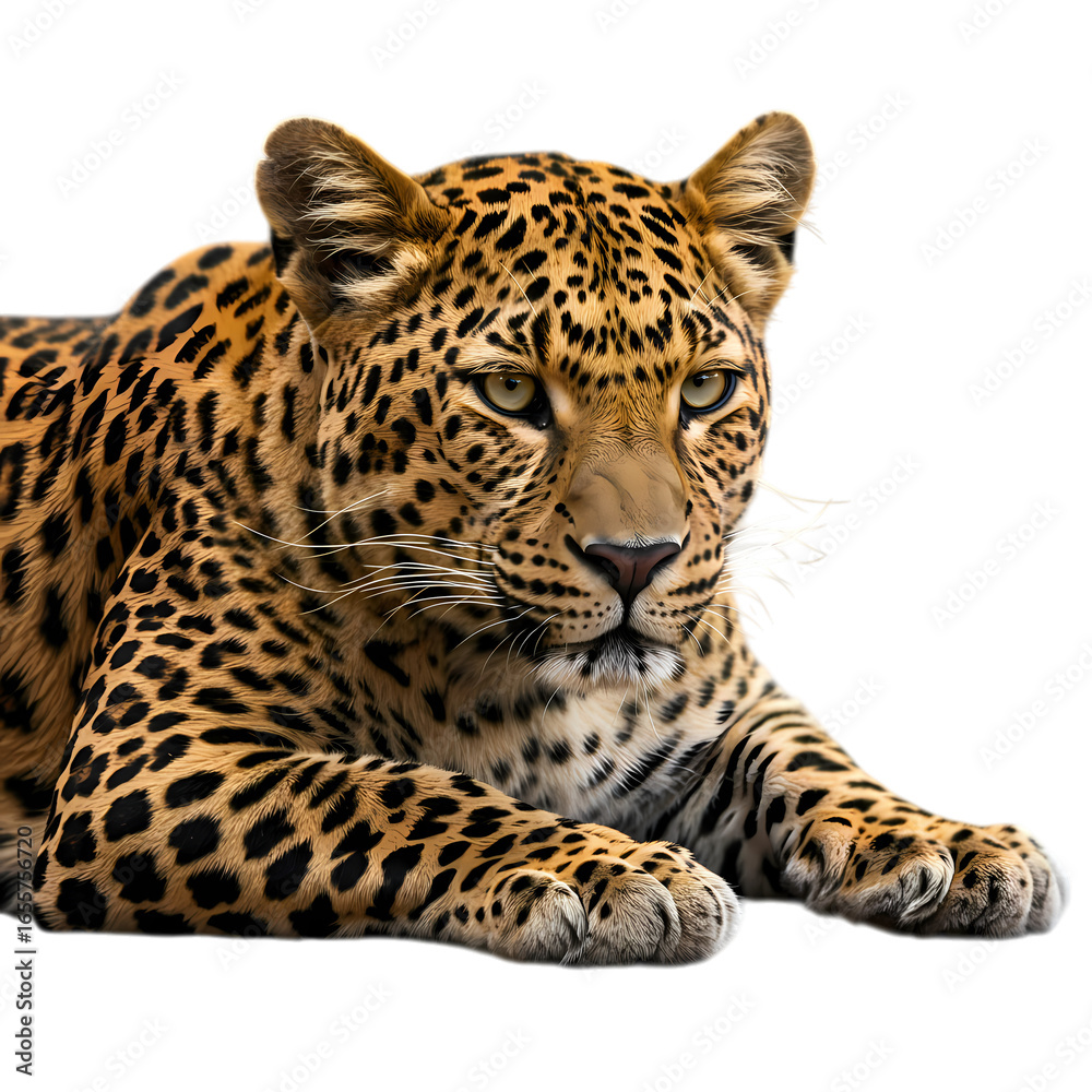 Obraz premium Majestic Leopard: Powerful Wild Cat Close-Up