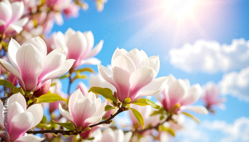 Obraz premium Spring blossoms against a vibrant sky