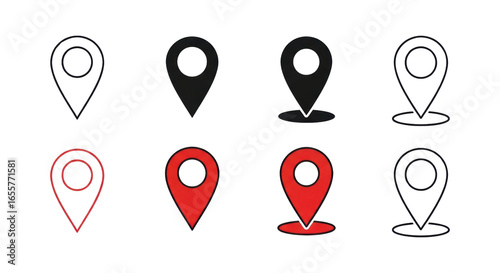 Location pin map marker icons set
