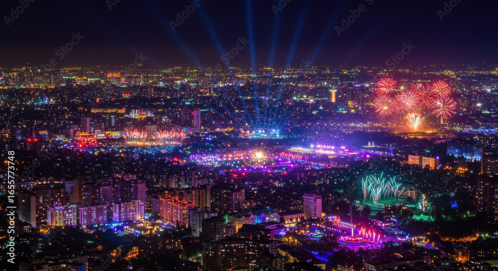 custom made wallpaper toronto digitalCityscape night celebration fireworks