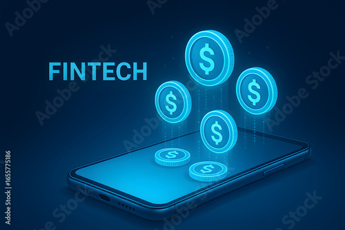 Wallpaper Mural Digital Finance Revolution: A dynamic composition showing the integration of finances with advanced tech. Torontodigital.ca