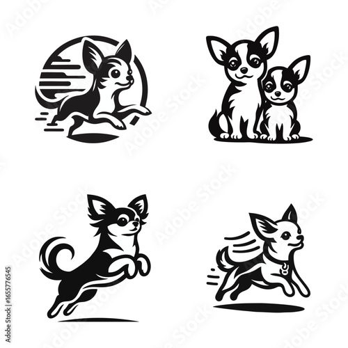 Chihuahua Dog Silhouette Vector Set