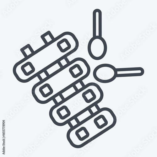 Icon Xylophone. related to Instruments symbol. line style. design editable