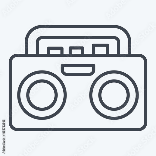 Icon Boombox. related to Instruments symbol. line style. design editable