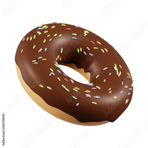 Wallpaper Mural 3d rendering cartoon type donuts isolated on transparent background   Torontodigital.ca
