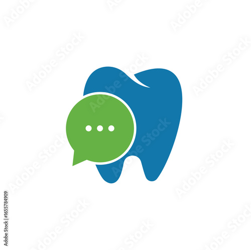 Modern dental chat logo design. 