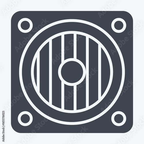 Icon Woofer. related to Instruments symbol. glyph style. design editable