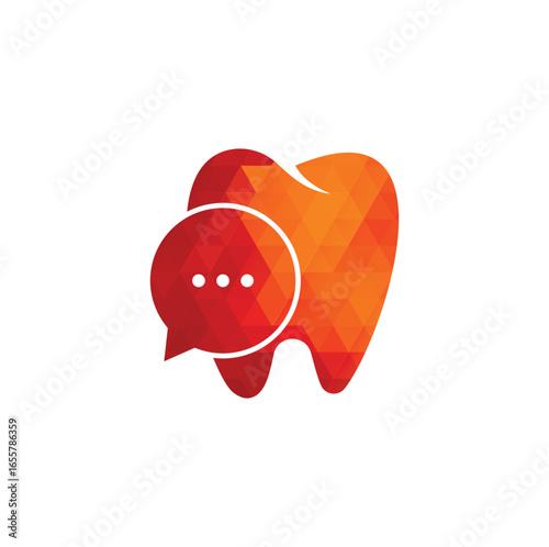 Modern dental chat logo design. Dental consulting icon.
