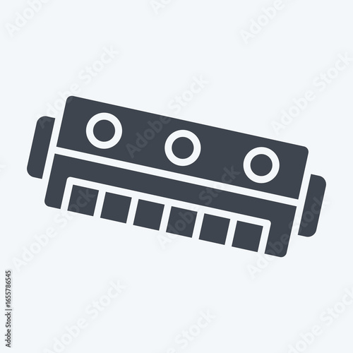 Icon Harmonica. related to Instruments symbol. glyph style. design editable