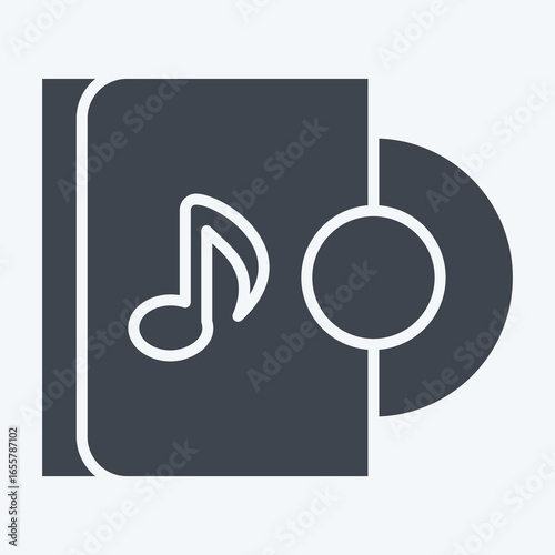 Icon Music Album CD. related to Instruments symbol. glyph style. design editable