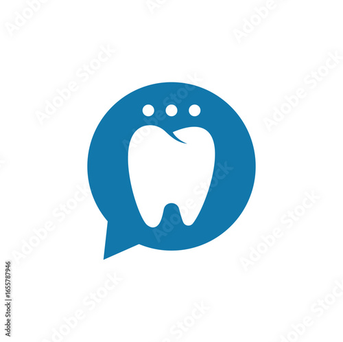 Modern dental chat logo design. 