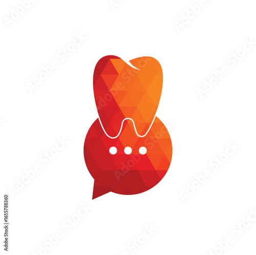 Modern dental chat logo design. Dental consulting icon.
