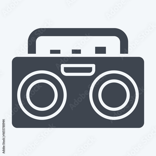 Icon Boombox. related to Instruments symbol. glyph style. design editable