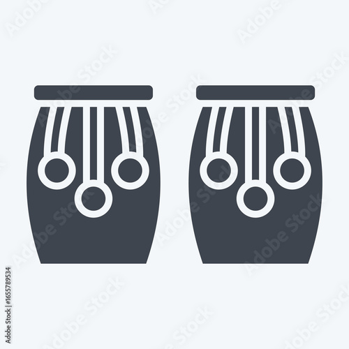 Icon Conga. related to Instruments symbol. glyph style. design editable