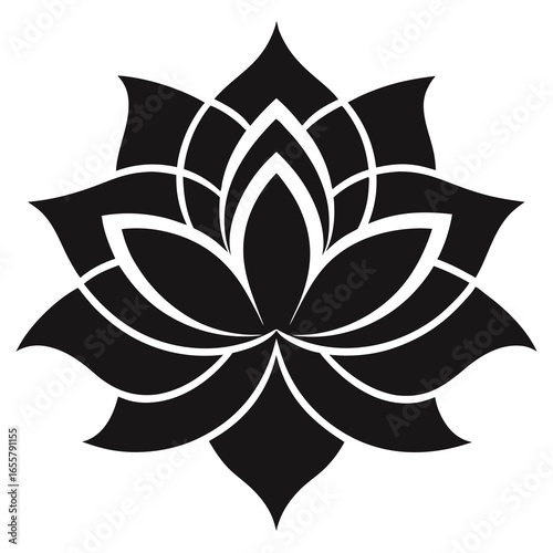 Eternal Bloom vector clean black silhouette design white background
