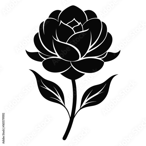 Eternal Bloom vector clean black silhouette design white background