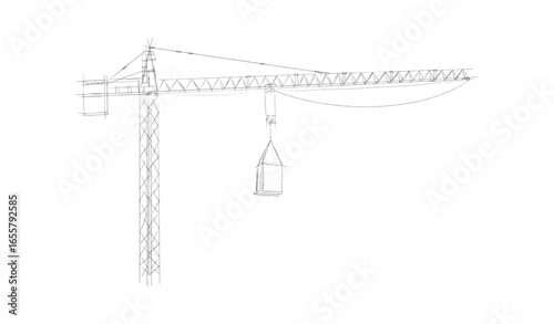 Building crane sketch