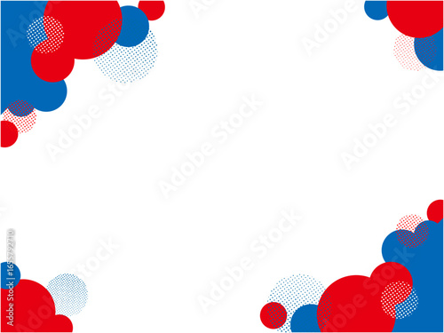 circle and dot frame colored red and blue