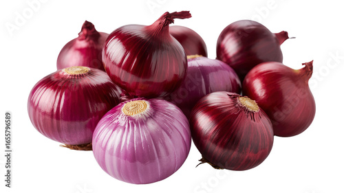 Vibrant Red and Purple Onions A Close-Up Still Life of Fresh Produce
