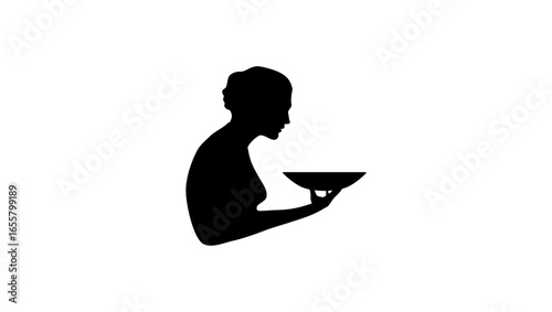 Delphic Oracle symbol, black isolated silhouette