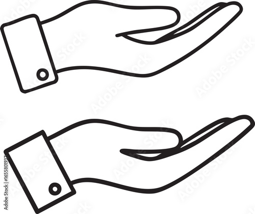 Vector icon illustration of hands holding a credit card, key, and handshake symbol