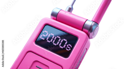 Pink 2000s Flip Phone Nostalgia Technology