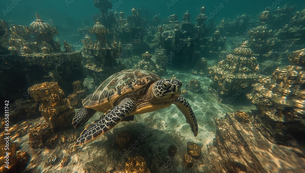 Obraz premium sea turtle swimming